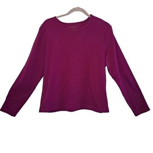 Gloria Vanderbilt Raspberry Basic Long Sleeve Tee Size XL